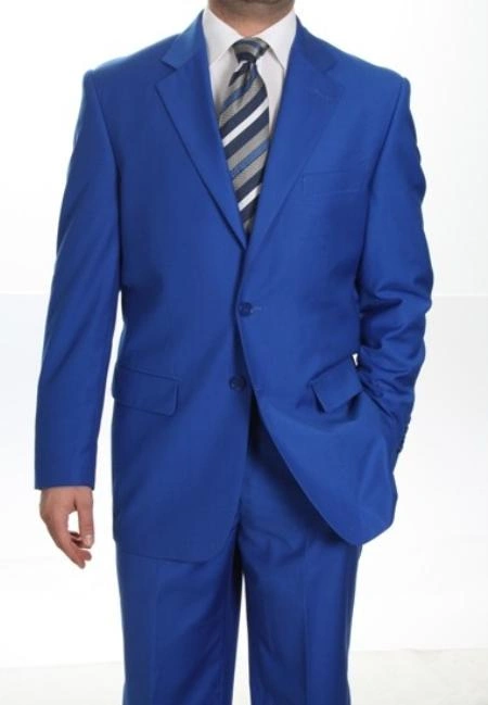 Traje Azul Real Clásico para Hombre, Corte Plano, Elegancia y Comodidad para tu Look Diario.