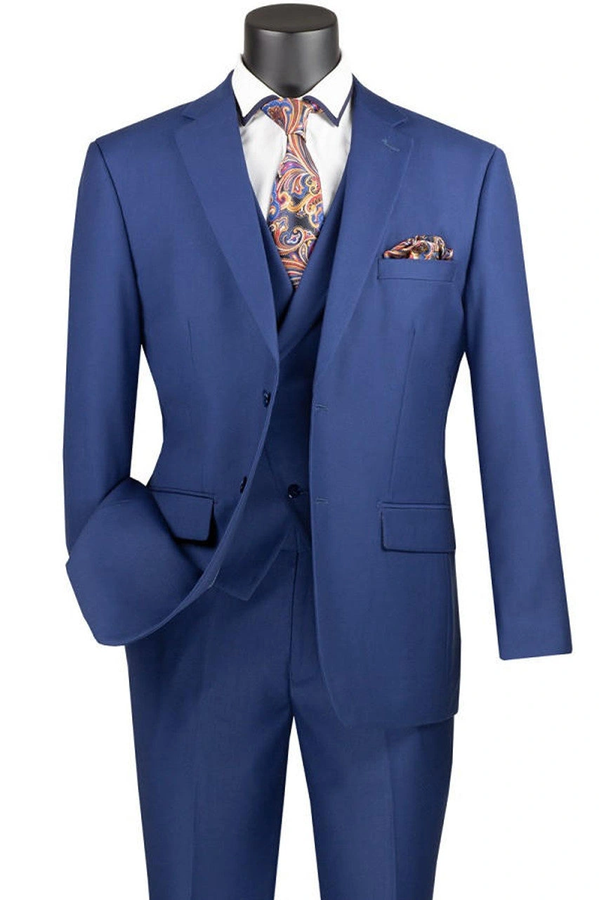 Traje Azul Vinci MV2TR: Elegancia Moderna para el Hombre, Tres Piezas, Corte Perfecto.
